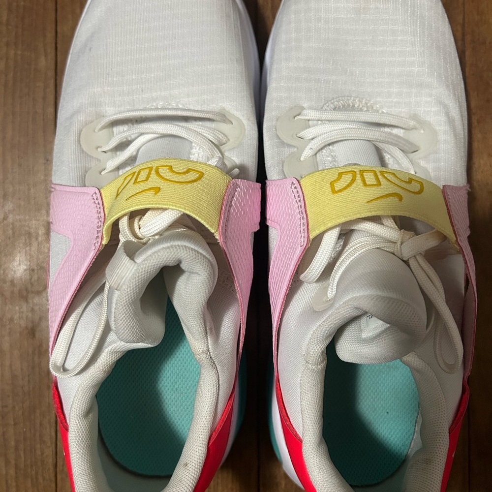Nike Pink and Yellow Sneakers Retro Athletic Style